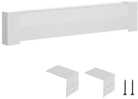 VEVOR Baseboard Heater Covers, Basic Series 3 ft Standard Electric Heating Unit Front Cover for Home Improvement, Heavy-duty Steel, Easy Installation for Bedroom Replacing Old Cover, White