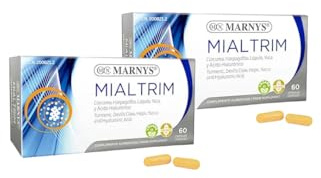 Marnys Mialtrim - Pack Ahorro 2 x 60 Cápsulas - Con Lúpulo, Yuca, Curcúma, Harpagofito, Ortiga, Vitamina C y Ácido Hialurónico - Para Músculos, Huesos y Articulaciones