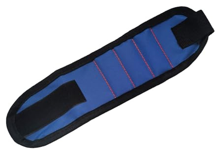 RASTKY 3 Reihen Magnetischer Armband-Organizer | Tragbares Arbeitsarmband für Schrauben, Nägel, Befestigungselemente | Monteure-Profis | Oxford-Stoff (Dunkelblau)