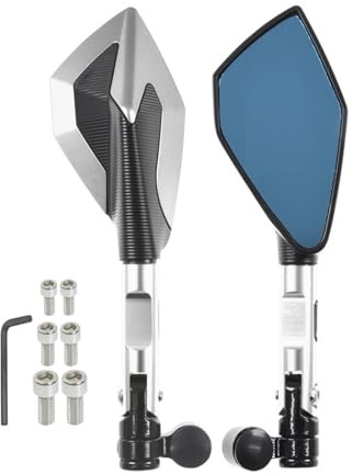 Motorcykel backspegel För R NINE T NINET R9T 9 Racer Pure Urban &RA&MB&LE& F800R HP4 S1000 RR Motorcykel CNC 10mm Spegel Backspeglar(Silver)
