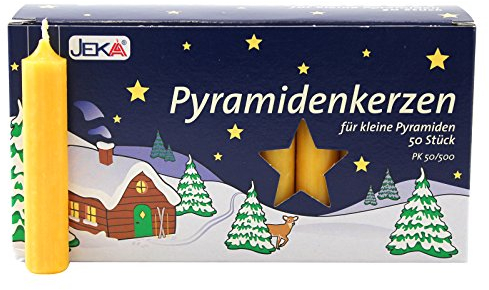 16er Pack Pyramidenkerzen klein, Natur ca. 14 x 74 mm (16 x 50 Stück), Weihnachtskerzen, Adventskerzen, Christbaumkerzen, Baumkerzen, Kerzen