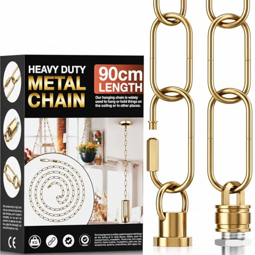 LEDSONE 90cm Hanging Chain Heavy Duty Metal Chain for Vintage Chandelier Suspended Ceiling Pendant Hanging Lamps Extended Length for High Ceilings, Durable & Stylish Hanging Chain