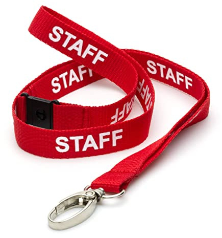 CKB Ltd Personal LANYARDS Breakaway säkerhet snodd urringning svängbar metallklämma för ID-korthållare – dra snabbfrigörande design