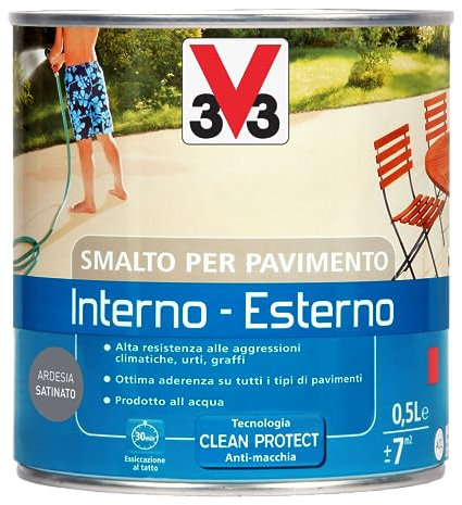 V33 Smalto per Pavimenti Interno o Esterno Ardesia 0.5 L