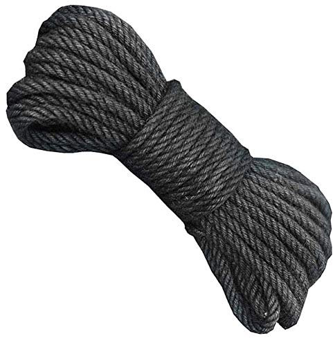 Corda for bondage, corda da giardino, corda di canapa (10 mm), corda di iuta da 20 m (65 piedi) for regalo di decorazione fai da te, grigio