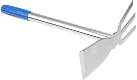 Yardwe Mini Houe Portable À Deux Houes Outil De Creusement en Acier Inoxydable Lame De Houe De Jardinage Dentée pour Le Jardinage Le Binage Le Désherbage Et La Plantation