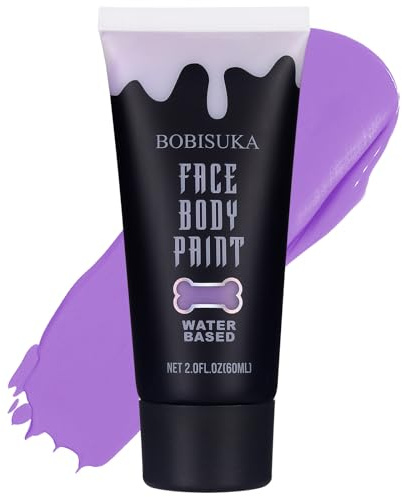 BOBISUKA Pittura per Viso Viola Lavabile, Sicuro Body Painting Colori per Trucco Halloween, Mardi Gras, Baby Belly Paint, Trucco da Party