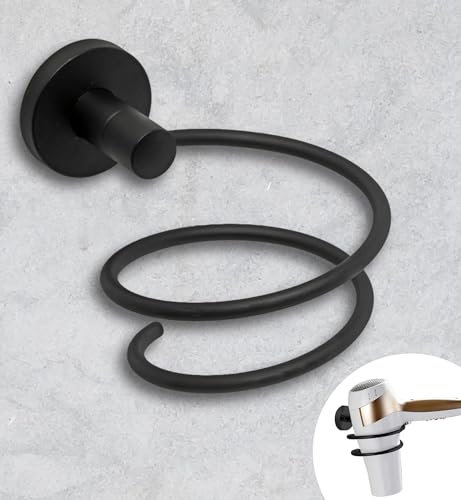 IPEA Porta Secador de Pelo Autoadhesivo de Pared – No Necesita Perforación – Diseño Moderno – Elegante Porta Secador Adhesivo de Pared para Pegar en Baño y Casa – Soporte