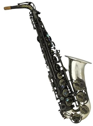 Professionell Saxofon Professionell EB Mattsvart Silver Rör Altsaxofon
