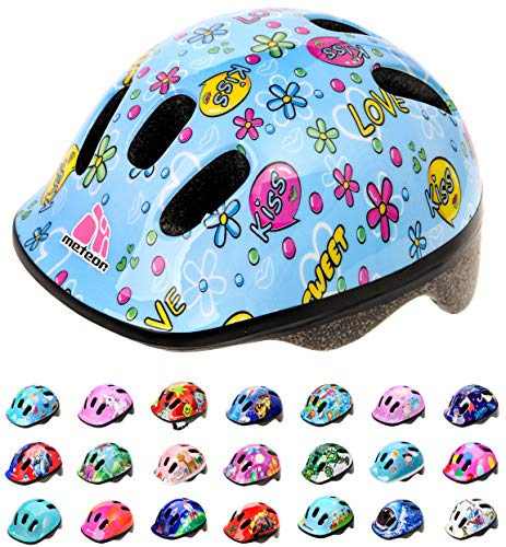 Meteor-Kinder Fahrradhelm, Skaterhelm, Sicherheitshelm MV6-2 Size: XS 44-48cm 200g KISS Love
