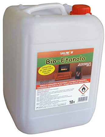 BIOETANOLO COMBUSTIBILE BIOCAMINO STUFA CAMINO INODORE PULITO ANTIFUMO CAMINETTO (10 LT)