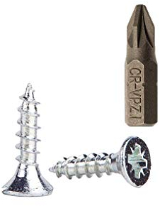 Paquete de 1000 tornillos para madera de acero chapado en zinc de 3,5 x 15 mm, tornillos de cabeza Pozi, sujetadores, avellanados, tornillos para aglomerado (1000)