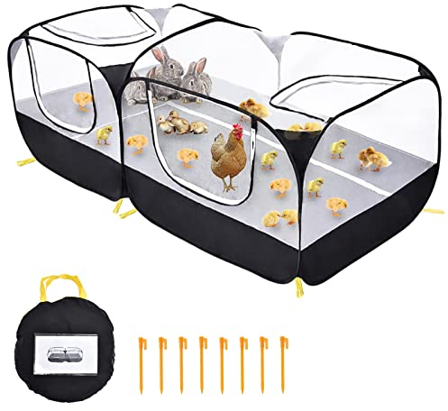 Coolty Kleintier Laufstall Hühnerstall Tiere Pop-up Großer , Beweglicher Hühnerhofzaun für Welpen, Kätzchen, Kaninchen, Enten, Hühner Outdoor Hof
