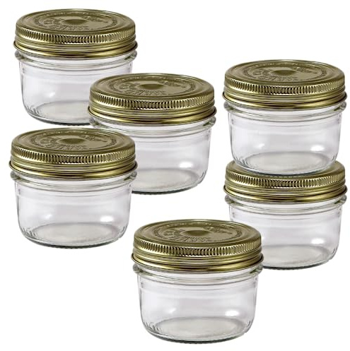 Le Parfait Familia Wiss 7oz (200ml) Wide Mouth Glass Canning Jars – 6PK Made in France, Airtight 2-Piece Lid, Reusable Zero Waste & Eco-Friendly for Kitchen Storage, Meal Prep & Baking