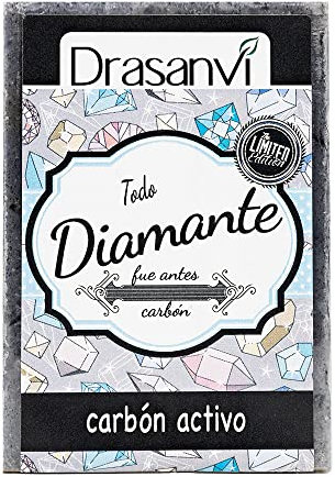 DRASANVI JABÓN CARBÓN VEGETAL - Propiedades purificadoras e hidratantes que ayudan a eliminar impurezas - Ideal para pieles con acné - VEGANO - 100g
