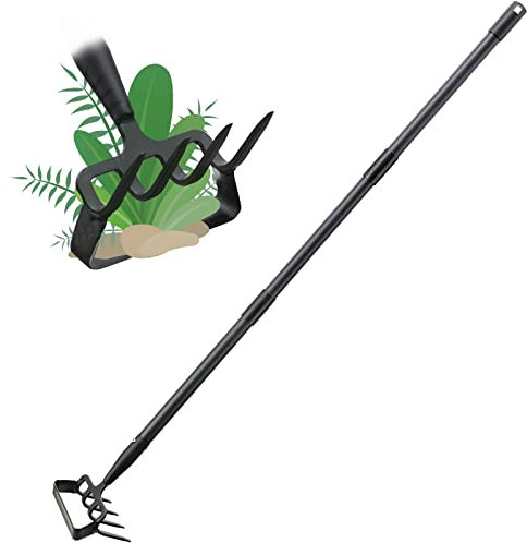 Oliynedy Stirrup Hoe Cultivator Garden Tool Heavy Duty,Scuffle Loop Action Hoe Weeding Gardening Hand Tools for Women Kids Men,Metal Weeder Scraper Garden Hoe Rake Weed Puller Long Handle 32-72
