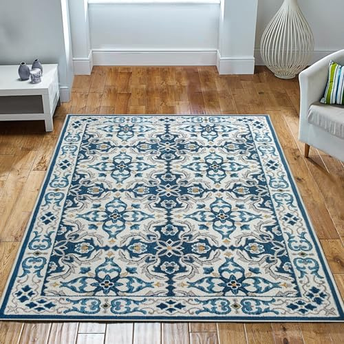 Imperial Rooms Area Rugs for Bedroom - Vintage Rugs Living Room Large 200x290 Cm Non Shedding Modern Floor Carpet Traditional Design Super Soft Extra Large Rug - Easy to Clean (Luna)