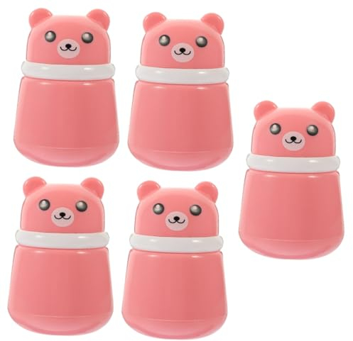 FRCOLOR 5st Puderquaste Rosa Behälter Talkumpuder Make-up-reisebehälter Reisespender Aufbewahrungsflasche Für Babypuder Reiseversorgung Puff Neugeboren Haushalt Hülse Lebensmittelecht Pp