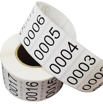 XNHIU Consecutive Number Label 1-1000 Waterproof Inventory Number Stickers Self Adhesive Number Stickers for Inventory Management (40 * 20mm)