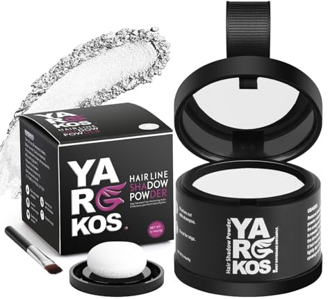 Yargkos Unsichtbares Ansatzpuder, Soforteffekt Haaransatz Puder, Frauen Wasserfestes Concealer zur Haarverdichtung, Männer Haar Abdecken zum Ansatz kaschieren Kahle Graue Dünne Stellen, 8-Weiß