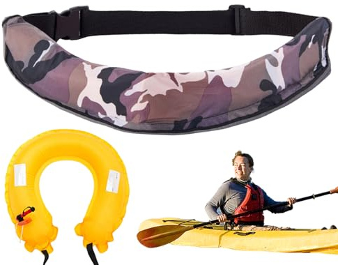 Ceinture de flottaison pour adultes – Pack de ceinture gonflable | Outil de réflexion réglable avec aide à la survie du sifflet pour hommes et femmes, kayak en plein air, paddleboard