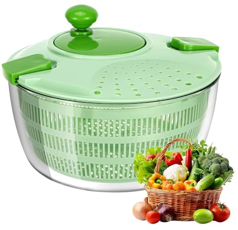Staranry Centrifuga Insalata, Grande capacità 4 L Centrifuga per Insalata, ø 26 cm con Ciotola e Cestino in Rete, Kitchen Centrifuga per Insalata e Verdura, Lavabile in Iavastoviglie
