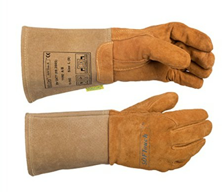 WELDAS Schweißerhandschuhe 10-100 Schweinsleder/Wildleder Größe: XXL(10,5) braun Inhalt: 10 Paar Tüv geprüft