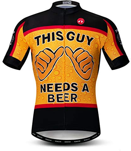 Maillot de Ciclismo Hombres Ropa de Bici Maillot de Bicicleta topMountain Road MTB Jersey Camisa Manga Corta Equipo Ropa Deportiva Naranja Negro XL