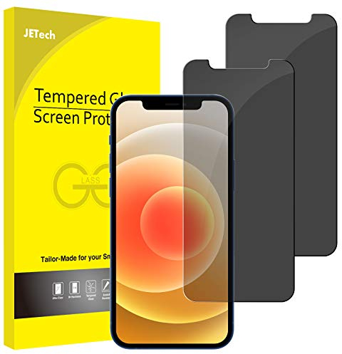JETech Privacy Pellicola Protettiva per iPhone 12/12 Pro 6,1 Pollici, Anti Spy in Vetro Temperato, Pacco da 2