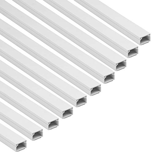 D-Line 1D2516W/10 Vierkant-Kabelabdeckung, 25 x 16 mm (B x H), selbstklebend, zum Verbergen und Sortieren von Kabeln Stück je 1 m lang (10-Meter-Multipack) – Weiß, 25x16mm 10 x 1