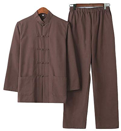 SCDXJ Tai Chi Anzug Kung Fu Uniform Martial Arts Kleidung,Brown-M
