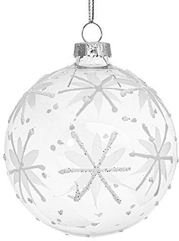 SIKORA Highlights 4er Set ausgefallene Christbaumkugeln aus klarem Glas besondere Weihnachtskugel Christbaumschmuck 8cm, Farbe | Modell:Modell Starry Night klar, Höhe in cm:8 cm