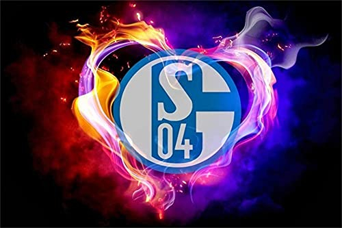 5D DIY Diamant malerei, Diamant Painting Bilder Schalke 04 Fußball 30x40cm Diamond Painting Kreuzstich Set, Malen nach Zahlen Set für Erwachsene Anfänger, Strassstein Stickerei Kunst Home Decor
