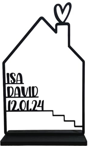 Tres Aristas Casa Personalizada con Nombres para Decoración de Hogar - Regalo Original para Parejas, Aniversarios, Dia de La Madre, San Valentín - Recuerdo único y Especial - Modelo Corazón