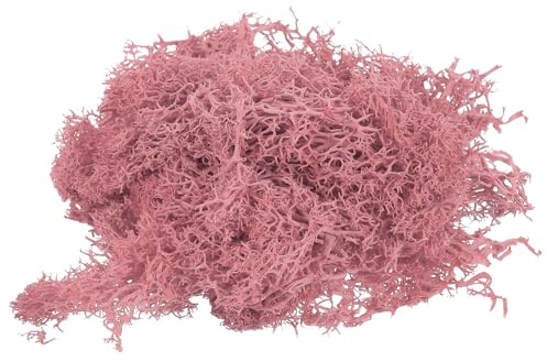 QUARKZMAN 3,5 OZ Muschio Finto per Artigianato, Muschio Artificiale Naturale Preservato per Progetti Artigianato Floreale Fai Da Te Decorazione Pareti Matrimoni Giardini (Rosa Rosa)