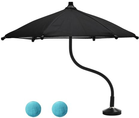 Sombrilla magnética para teléfono móvil, sombrilla para el sol, paraguas para el sol, mini paraguas para exteriores, antideslumbrante, sombra para teléfono móvil 360°, manguera flexible con dos placas