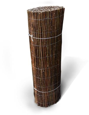 Weidenmatte in 20 Größen - Sichtschutz Zaun Windschutz Sichtschutzmatte Weidenzaun für Garten, Balkon und Terrasse - Balkonverkleidung Wetterfest - Rollzaun Holzzaun (110 x 300cm)
