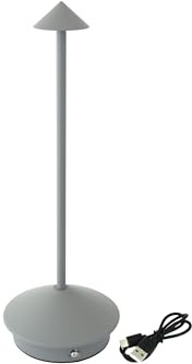 DESIGN decoration LED Akku Tischleuchte Robin grau 29,5 cm mit Touch 2 Lichtfarben kabellos