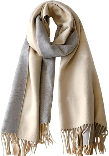 PFLife Sciarpa di Cashmere Per Le Donne 80'' * 27'' Regalo Pashmina Scialli e Wraps Spessore Oversize Inverno Morbido e Caldo (B-Grigia Chiara)