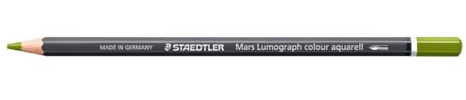 STAEDTLER Akvarellpenna Oliv – Vattenlöslig konstnärspenna i sexkantig design – 3,6 mm stift, hög färgintensitet & ljusäkthet – idealisk för akvarellmålning