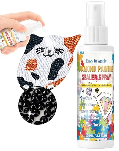 Diamond Painting Versiegelung Spray, Schnelltrocknender Diamond Painting Kleber für Harzsteine, Schützt Effektiv vor Staub und Steinchenverlust, Hält Deine Diamantbilder Glänzend und Strahlend (100ml)
