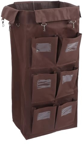 OUNONA Janitorial Cart Bag High Capacity Commercial Cleaning Cart Organizer with Leakproof Design for Hotel Housekeeping 33.46X15.35X10.43In