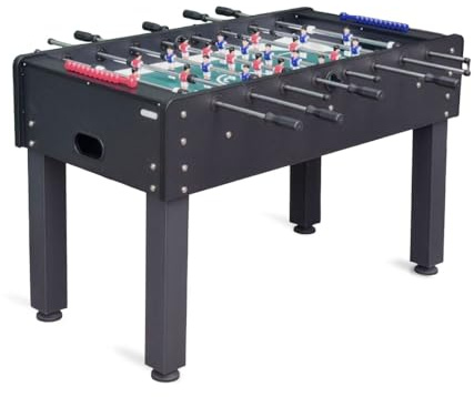 Devessport - Futbolín Denver para Exterior e Interior, Mesa de Fútbol de 5 Pies con Patas Metálicas, Barras de Acero Inoxidable 16mm y Niveladores de Altura, 140x73x89 cm