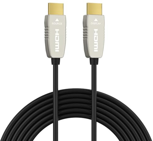 RUIPRO 4K HDMI fibre Câble optique 15 mètres 4K 60Hz HDMI2.0b prend en charge 18Gbps, ARC, HDR10, Dolby Vision, HDCP2.2, YUV 4: 4: 4, ultra-fin et flexible