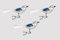 Glas Vogel Set 3 Stück Silber/Blau H Christbaumschmuck mundgelasen Lauscha