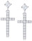 Damen Kreuz Ohrringe Ohrhänger aus 925 Sterling Silber Weiß Gold Plattiert mit Rundschliff Cubic Zirkonia Schmuck für Damen Mädchen Kinder - Größe: 22 * 10 mm
