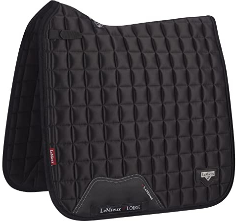LeMieux Dressage Loire Classic Square Saddle Pad - Saddle Pads for Horses - Equestrian Riding Equipment and Accessories (Black - Large)
