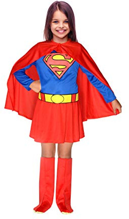 Ciao- Supergirl costume déguisement fille original DC Comics (Taille 10-12 ans), Blue, Red
