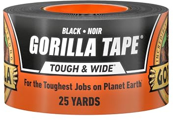 Gorilla Tape Tough & Wide, Black Tape, 2.88 x 25 yd (Pack of 1) - Heavy Duty and Weather Resistant for Indoor or Outdoor