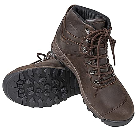 Bottes D'équitation de Moto pour Hommes Chaussures de Moto Rétro en Cuir de Vache Cyclisme Racing Bottes de Randonnée pour Bateau à Moteur Protection Anti-Chute,Brown-44
